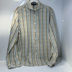 VINCE CAMUTO MEN’S LONG SLEEVE PLAD SHIRT SIZE M/M